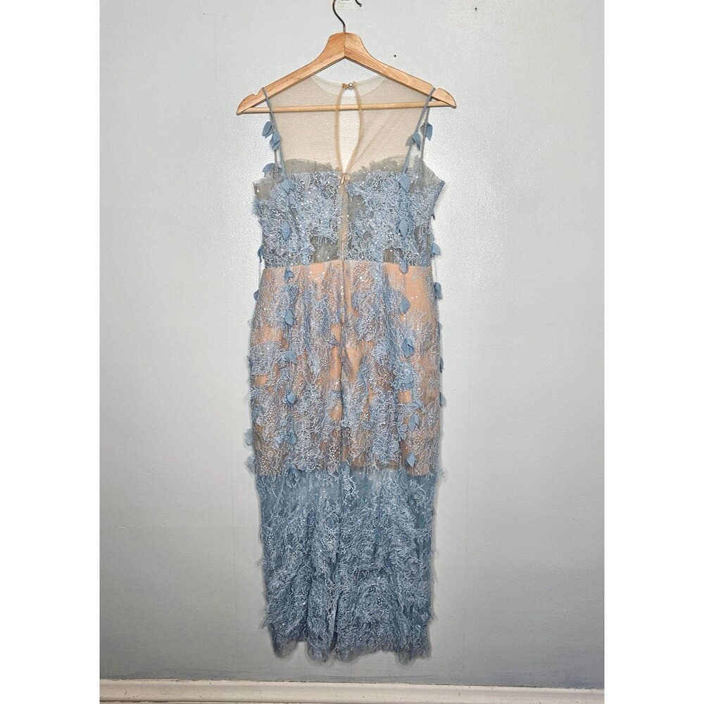 Blue Beaded Lace Midi Dress - Picture 6 of 14